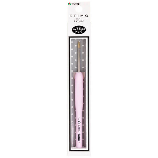 Tulip Etimo Rose crochet hook steel soft grip, sizes from 0.4 mm to 1.75 mm